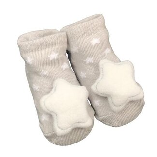 STAR SOCKS WITH RATTLE 0-6MONTHS - GREY