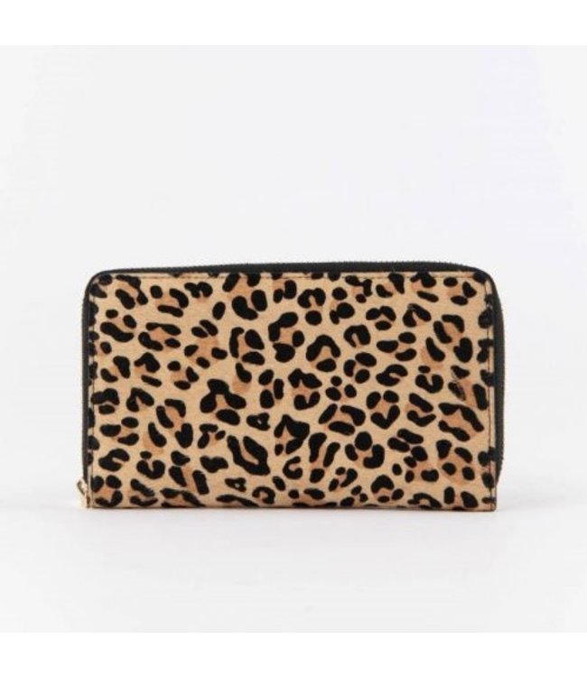 leopard print leather wallet