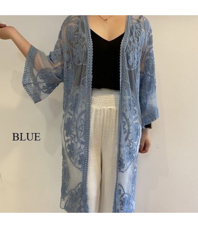 BLUE LACE CARDIGAN A7442 - Fox \u0026 Willow 