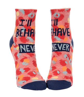 Blue Q I'LL BEHAVE NEVER SOCK