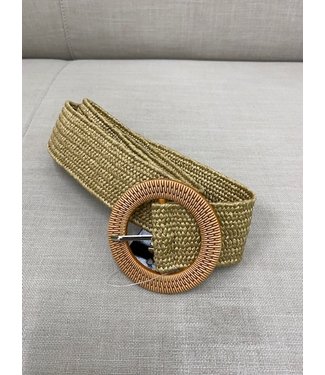STRETCHY BELT WITH BUCKLE - NATURAL