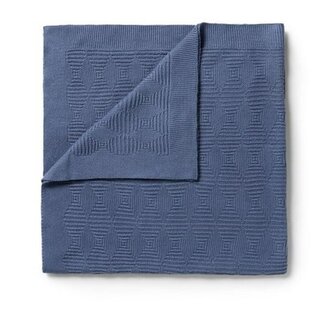 WILSON AND FRENCHY Knitted Jacquard Blanket - Blue Depths