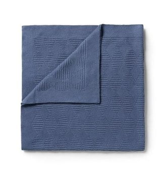 WILSON AND FRENCHY Knitted Jacquard Blanket - Blue Depths