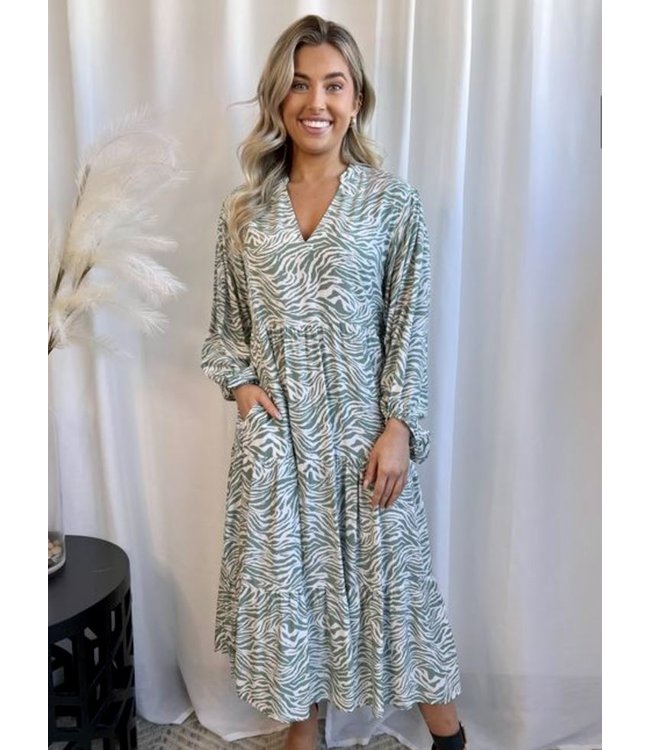 JADE ZEBRA MIDI DRESS - Fox \u0026 Willow 