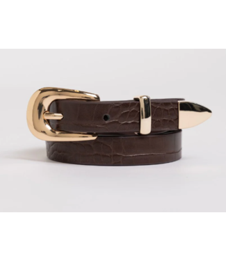 ASOS Leather Belt With Rose Gold Buckle in Brown for Men