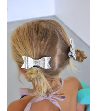 Sister Bows FAUX LEATHER BOWS - SILVER
