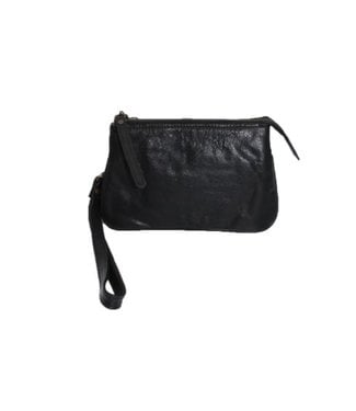 HUMAN PREMIUM BRAG LEATHER CLUTCH - BLACK