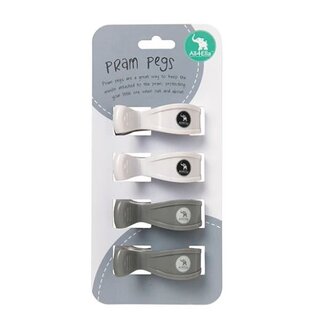 4 Pack Pegs WHITE/GREY
