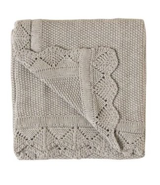 KNITTED BLANKET - LIGHT GREY