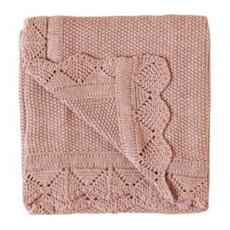 KNITTED BLANKET - DUSTY PINK