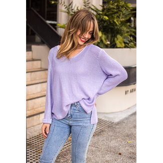 REESE KNIT TOP - LILAC   K3020-LL