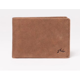 RUSTY BUSTED LEATHER WALLET - DARK TAN