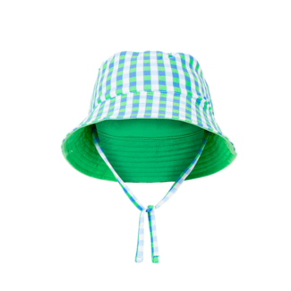 Milky GINGHAM SWIM HAT - ICE BLUE