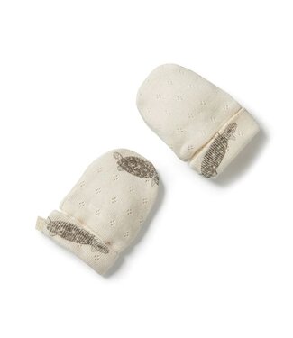 WILSON AND FRENCHY TINY TURTLE ORGANIC MITTENS - ONE SIZE