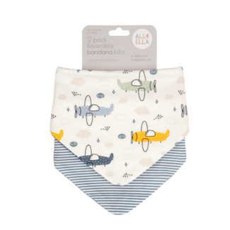 BANDANA BIBS 2PK - PLANES