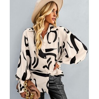 DENNIE BUTTON UP BLOUSE - CREAM