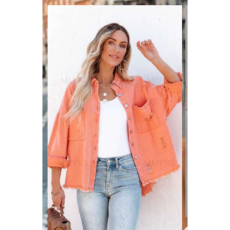 PHOENIX RELAXED FIT BUTTON DOWN  - CORAL