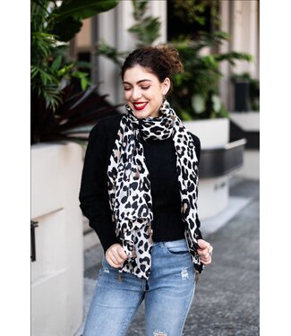 ZOE SCARF - BEIGE LEOPARD