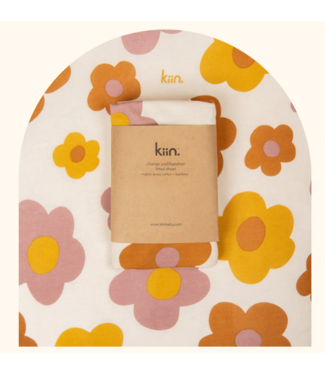 kiin ORG CHANGE PAD/BASSINET SHEET - BLOOM