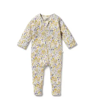WILSON AND FRENCHY Little Meadow Organic Zipsuit w/Feet