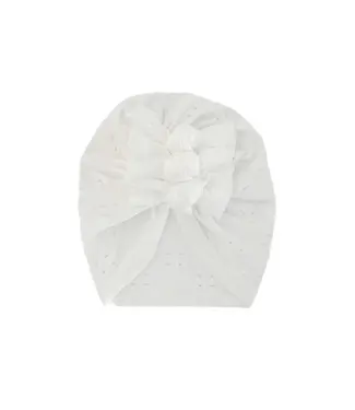 Sister Bows BABY TURBAN - BRODERIE LACE WHITE