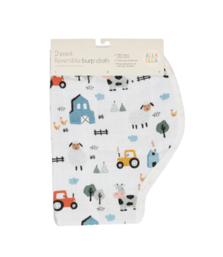 BURP CLOTH - BARNYARD 2PK