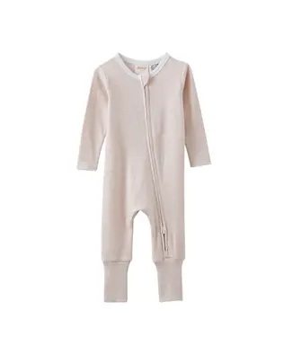 Milky MOCHA STRIPE ZIP ROMPER