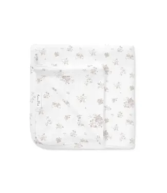 ASTER & OAK Posie Floral Baby Wrap - 100% Organic Cotton White