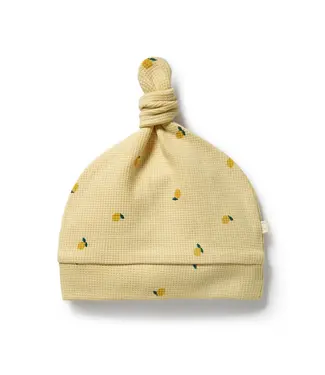 WILSON AND FRENCHY LITTLE LEMON ORG KNITTED WAFFLE HAT