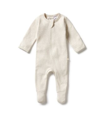 WILSON AND FRENCHY OATMEAL ORG STRIPE ZIPSUIT