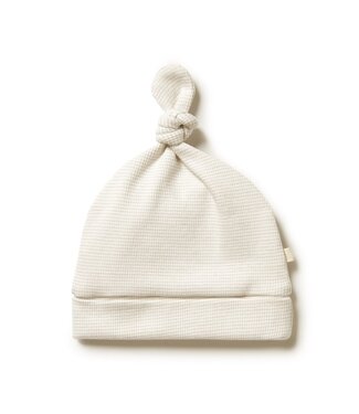 WILSON AND FRENCHY OATMEAL ORGANIC STRIPE KNOT HAT
