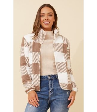 TEDDY JACKET - CHECK PRINT