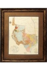 Texas Art - 1845 Texas Map 37x43