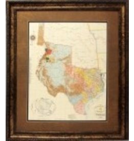 Texas Art - 1845 Texas Map 37x43