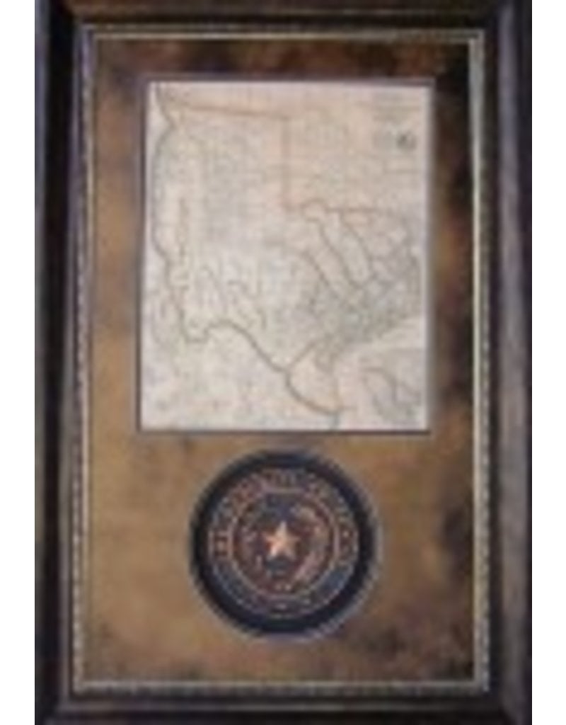 Texas Art - Rep. of Texas Seal & Map