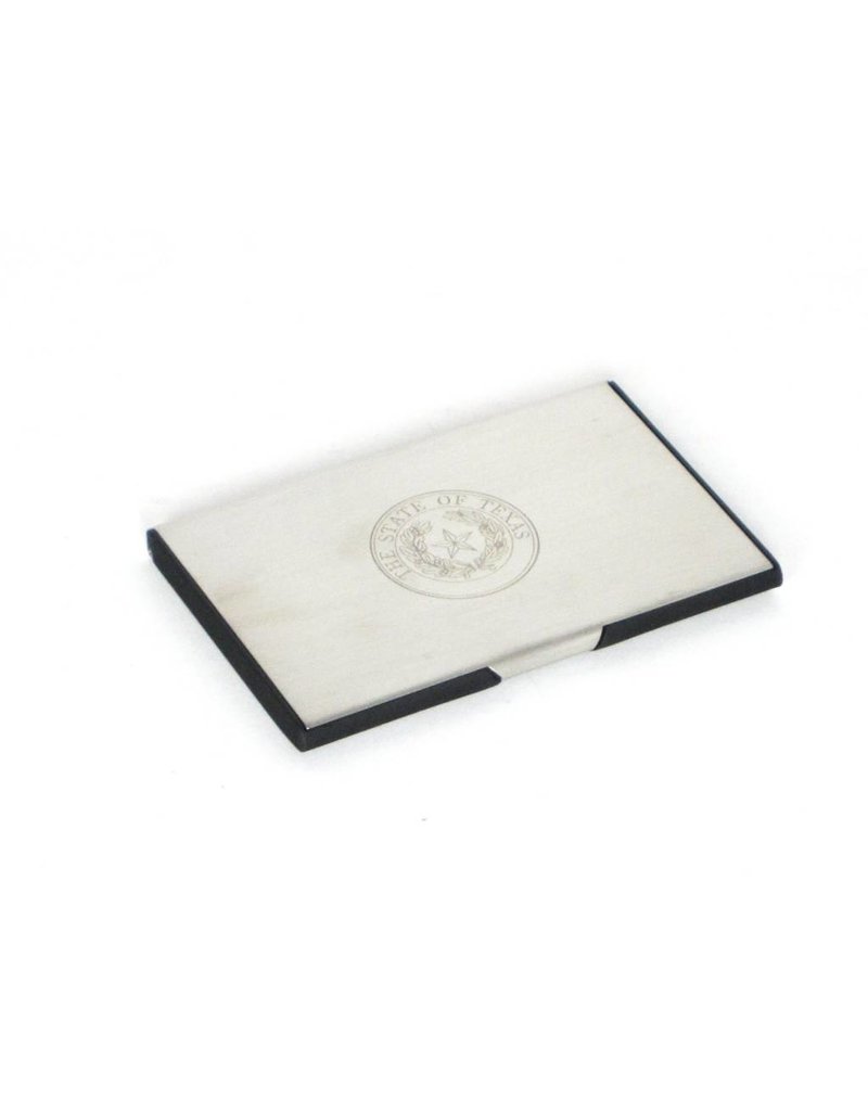 Business Card Case - Stainless - Texas State Seal