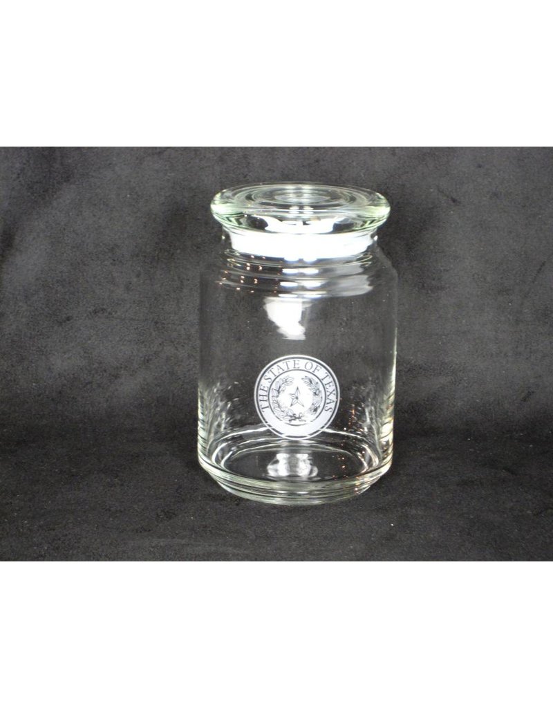 Candy Jar w/ lid - Glass - LG - Texas State Seal