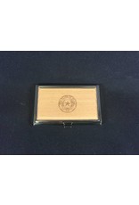 Business Card Holder - Maple & Stainless - Texas State Seal