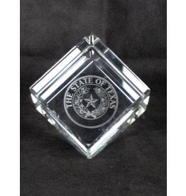 Crystal Cube - 5" - Texas State Seal