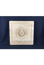 Texas Cutting Board - Texas State Seal - 12"x12" - no handles