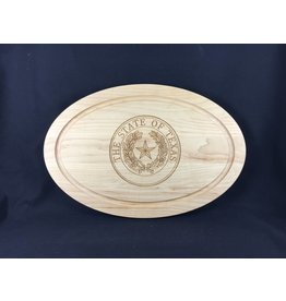 Texas Cutting Board - Texas State Seal - 12"x18" oval
