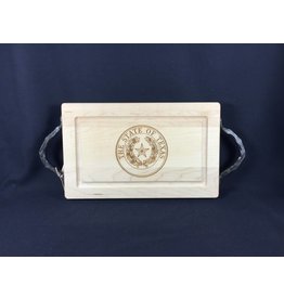 Texas Cutting Board - Texas State Seal - 13"x8" handles