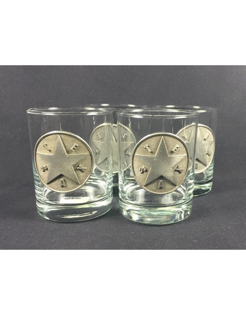 DOF - Round - Set of Four - Pewter Texas Star