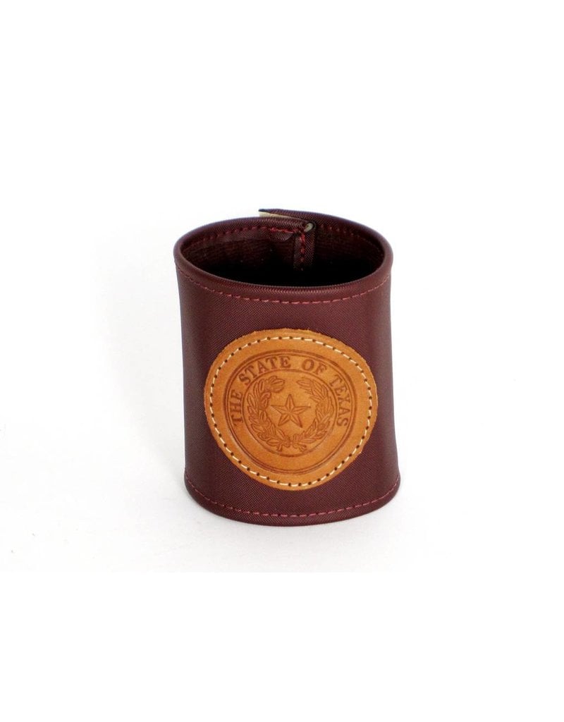 Drink Koozie - Maroon - Texas State Seal