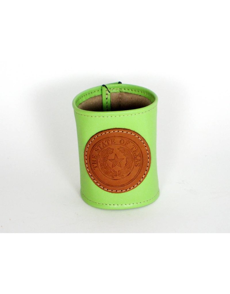 Drink Koozie - Lime Green - Texas State Seal