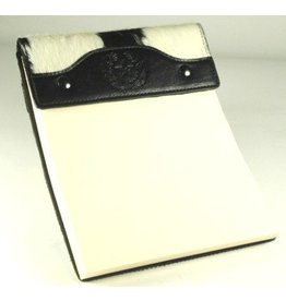 Leather Note Pad - Large - B&W Hide on Hair - Texas State Seal