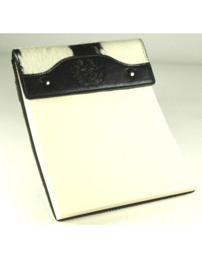 Leather Note Pad - Large - B&W Hide on Hair - Texas State Seal