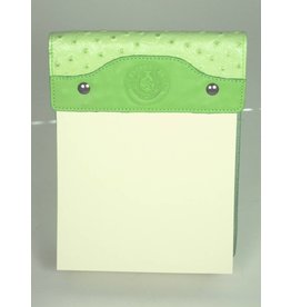 Leather Note Pad - Large - Lime Ostrich - Texas State Seal