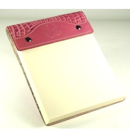 Leather Note Pad - Large - Pink Croc - Texas State Seal