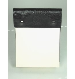 Large Leather Notepad / Black Croc / Texas State Seal
